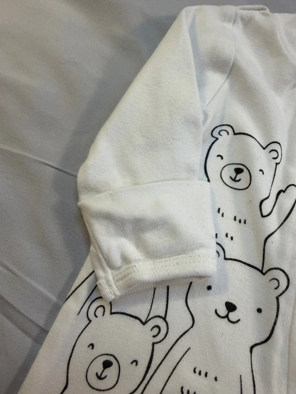 Carter's White Bear Print Footed One-Piece - Picture 4 of 5